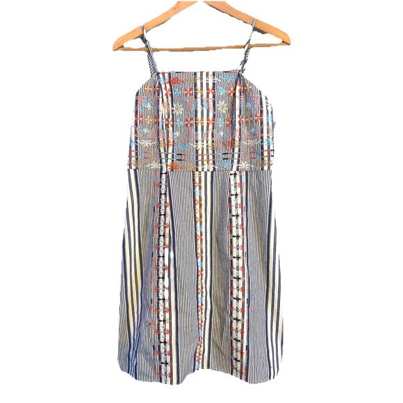 Altar'd State Floral & Stripes Embroidered Boho Summer Dress Women's Size Small - Picture 1 of 9